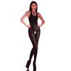 Sexy Halter Neck Backless Glossy One-piece Stockings 5D Ultra-thin Silky Reflective Tight Open Crotch No-need-to-remove Erotic L