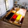 Beer Mugs On Rustic Table with Wheat and Barrel Background1Warm Tones Decor Rug Suitable for Use As an Anti-slip1 For1room and Bedroom Sofas
