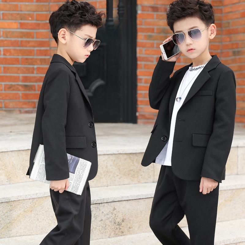 High Street Handsome Three-Piece Boy's Suit: White Long-Sleeve Shirt & Street Style Casual Set for Kids
