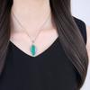 Malachite Leaf Natural Blessing Amulet Power Stone Pendant for Women [Koai]
