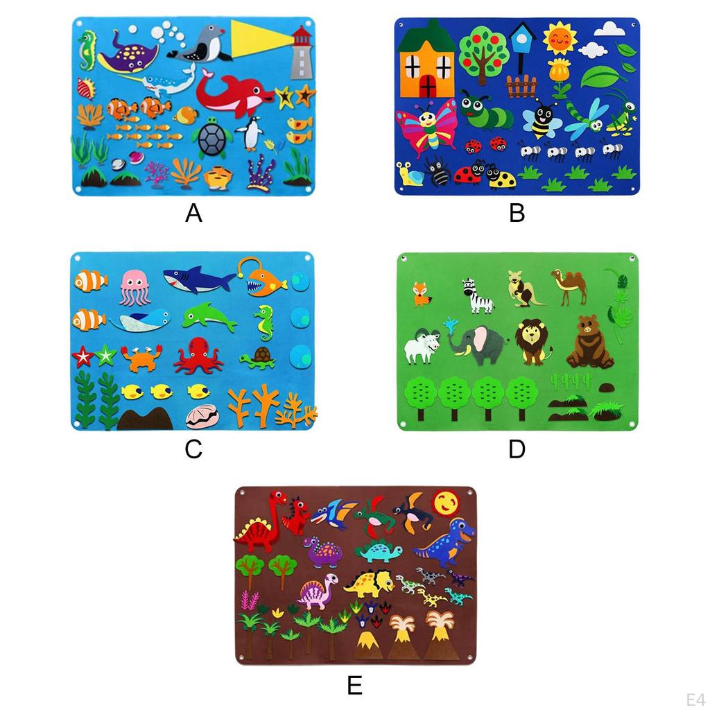 Felt Boards Wall Hanging Cartoon Pattern Story DIY Board Toy