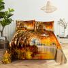 Scene Bed Sheet and Pillowcase Set Bedding Linens Cover Queen King Double Size 220x240 Trees for Bedroom Soft Twin Full Single