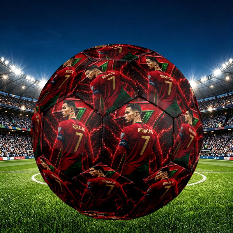 Pallone da Calcio Cristiano Ronaldo Misura 5, Pallone da Calcio in PU Resistente all'Usura per Allenamento e Pratica Quotidiana, Regalo di Compleanno per Appassionati di Calcio