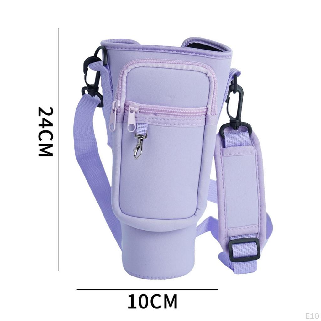 Insulated Water Bottle Carrier with Adjustable Strap