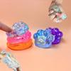 Kids Anti-stress Soft TPR Slow Rebound Sequins Maltose Pinch Toy Stress Relief Elastic Squeezing Colored Cat Paw Decompression