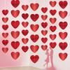 6 X 7ft Röda Hjärten Girlang Alla Hjärtans Dag Dekorationer Förlovning Bröllopsfest