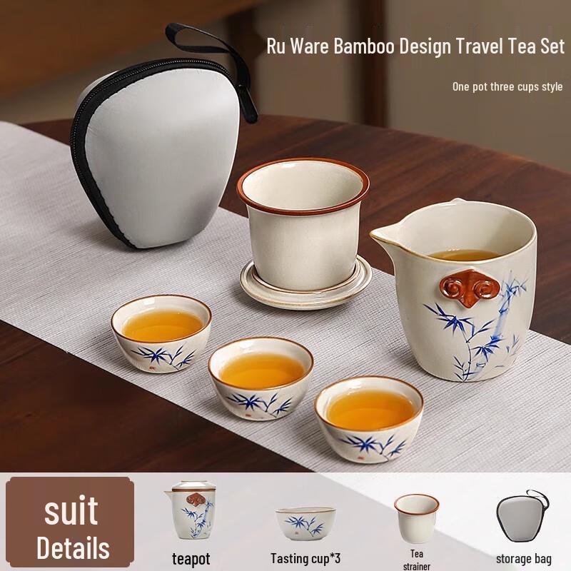

Naijiang Portable Ru Kiln Travel Tea Set