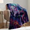 1PC Throw Cute Pink Axolotl Animals Arts Pattern Flannel Blanket Thin Throw Soft Warm Blankets Festival Gifts for Family Friends