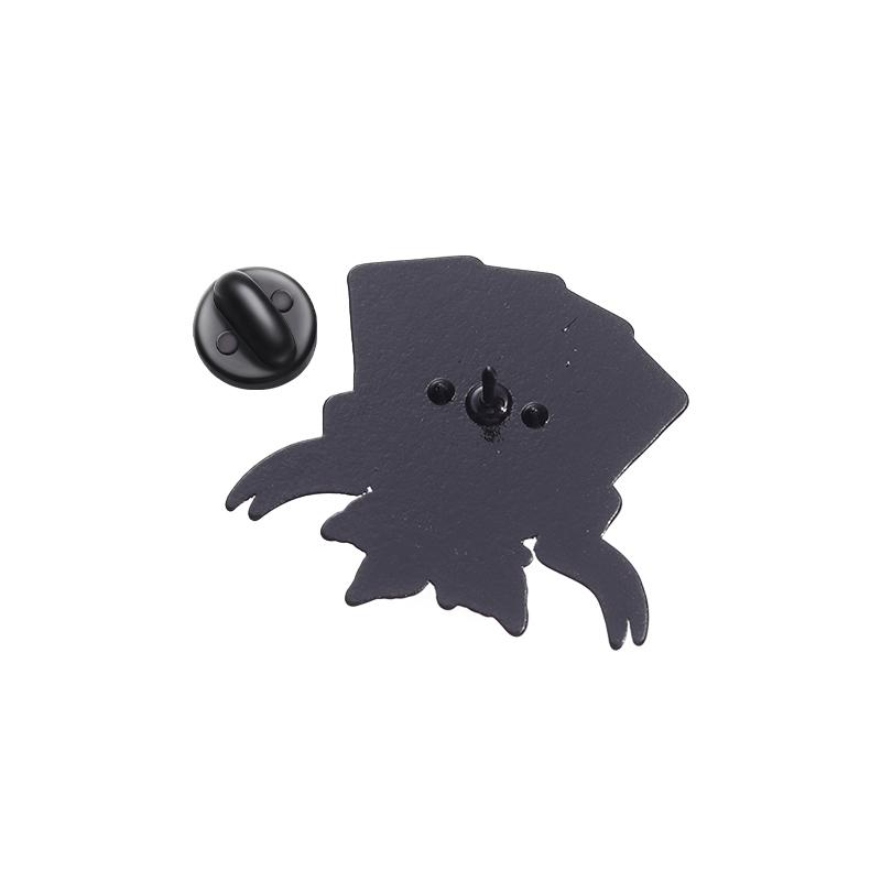 Lucky Spades Plum Block Playing Card Enamel Pins Funny Poker Chess Card Board Game Brooch Clothes Lapel Backpack Badge Jewelry