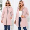 BRIGHT DEER Women’s Waterproof Trench Coat Hooded Windcheater Long Sleeves Zip Up Casual Wear for Autumn Winter Outdoor Sports