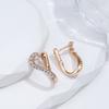 1 Pair Trendy Geometric Line Earrings for Women Golden Color with White Zircon Earring Fine Jewelry