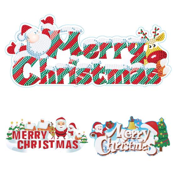 Christmas Diamond Painting Stickers Xams Element Patten Vibrant Color Hands Skill Improve Easy DIY Mosaic Wall Sticker