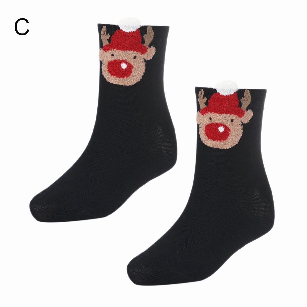 Women Santa Claus Elk Bear Cartoon Stockings Colorful Cotton Xmas Gift Christmas Animals Socks