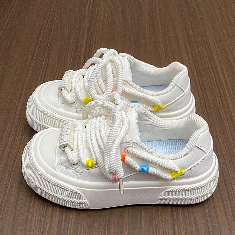 

Dopamine white shoes women s 2025 summer new versatile ins campus style versatile sports soft sole heightening board shoes 35