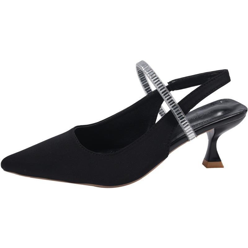 

Босоножки Xiaoxiangfeng с юбкой, черные туфли на высоком каблуке, вечерние женские туфли 2025 года, весна-лето, французские туфли Мэри Джейн, одинарные туфли 35 чёрный