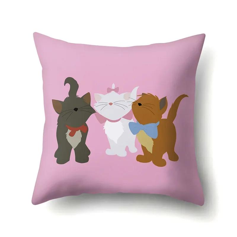 Polyester Throw Pillow Cover Home Decoration Throw Pillow Car Throw Pillow Lovely Animal Cat Print Cushion Cover