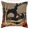 2D Flat Printed Poppy & Tree Pattern Non-real Embroidery Pillows Polyester pillowcase, sofa  cushion cov Headboard Pillow