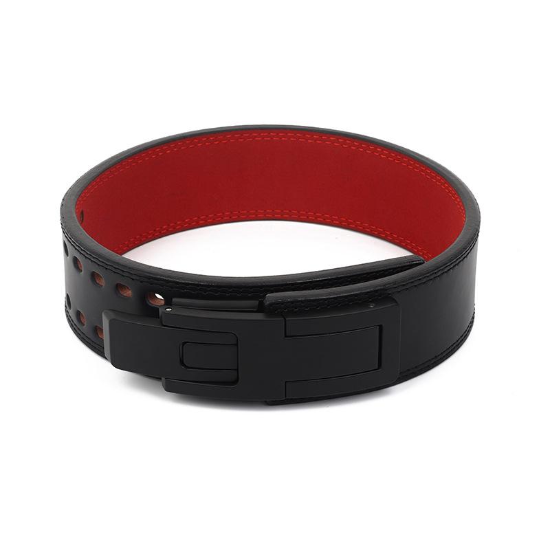 Strength And Fitness Weightlifting Belt Pure Black Protective Belt+Strength Lifting Cowhide Waist Protective Belt+Sports Protective Equipment