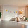 Pennant Banners Triangles Bunting Flag Fabric Garland Organic Cottons Bunting for Nursery Decor Birthday Boho Wedding Shower Party Event