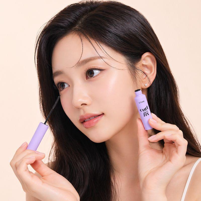 ETUDE Mascara Curl Fix Skinny 3g – Brosse Ultra Fine Définition Précise des Cils, Résistant aux Défauts Longue Tenue