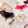 Open-crotch Lace Mesh Women Thong Sparkling Skirt Decor T-Back Panties  Wedding Night Bride