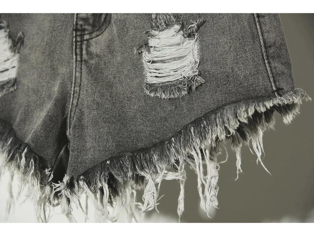 Women's Korean High-Waist Loose Denim Shorts - Summer Plus Size, Ripped, Wide-Leg, A-Line Hot Pants