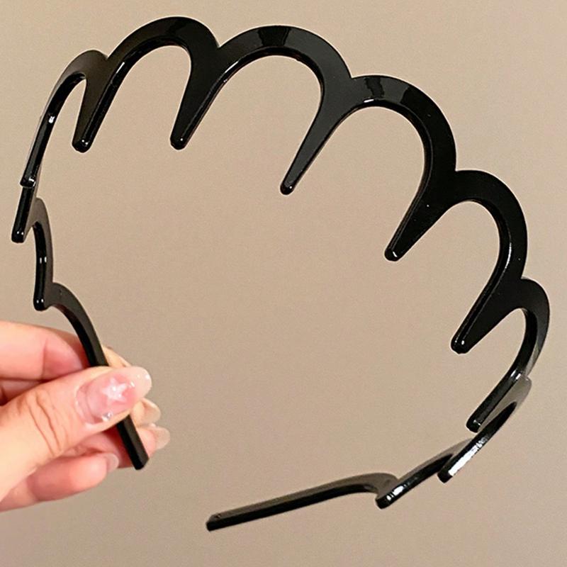 1pc 38cm/14.96in Non-Slip Serrated Lightweight Plastic Headband, Fashion Versatile High-End Elegant Simple Minimalist Hair Accessories Suitable