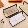 Elegant Black Faux Leather Double Pen Case with Flip-Top - Gift Box for Fountain Pens