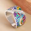 1pc Bohemian Style Synthetic Zirconia Ring for Women - Vibrant August-Birthstone Design, White Golden Plated, Perfect for Summer, Daily Wear & Parties