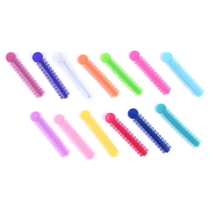 20Pcs 1Pack Dental Ligature Ties Orthodontics Elastic Rubber Bands Multi Colour