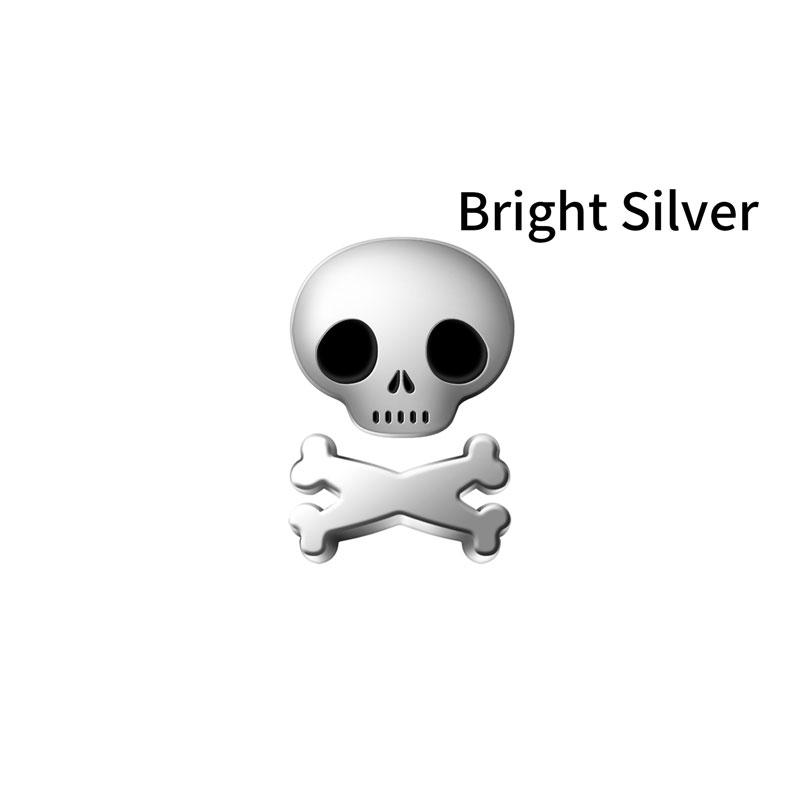 1Pcs Cute Metal Zinc Alloy Skull Skeleton Emblem Sticker Truck Label Badge Decal Motorcycle Automobiles Car Styling Accessories