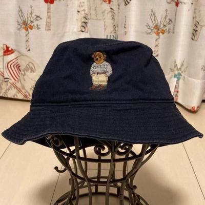 Used Vintage 90s00s POLO RALPH LAUREN Polo Bear Bucket Hat Navy Unisex