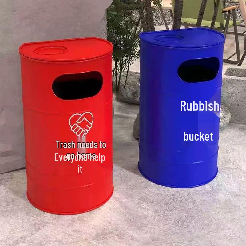 Retro Industrial Outdoor Waste Bin & Ashtray