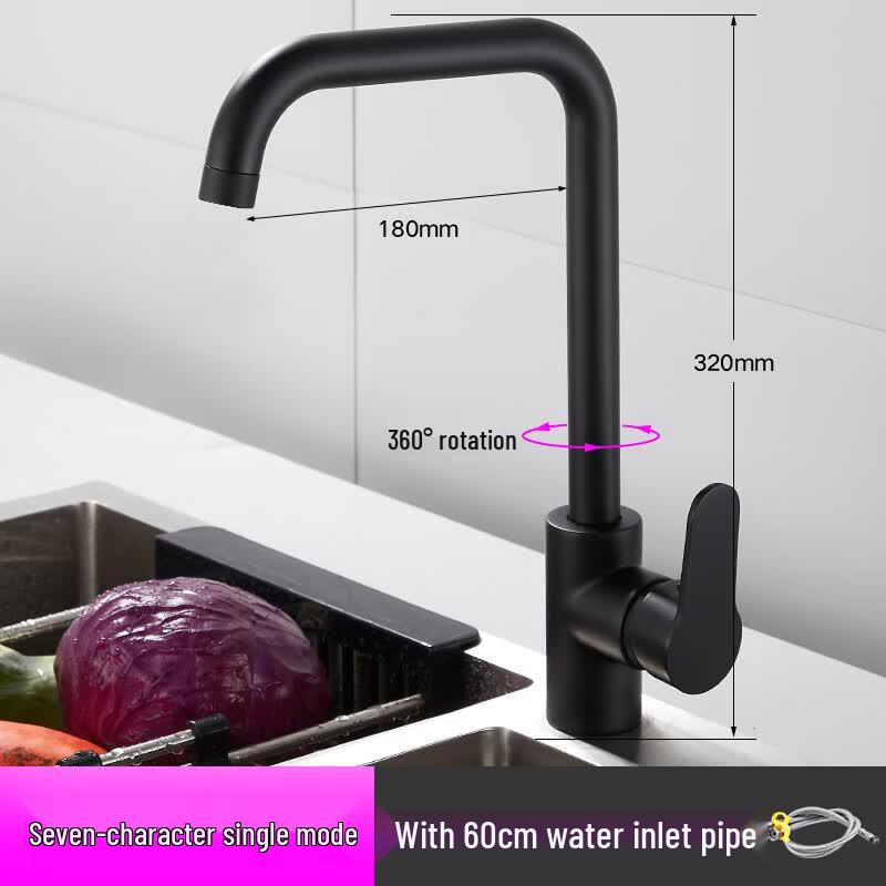 

TLXT Black Hot & Cold Universal Rotating Kitchen Faucet