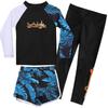 Kids' Three-Piece Sun-Protective Swimsuit: Long Sleeve, Long Pants, Quick-Dry, Warm Swimwear for Boys and Girls