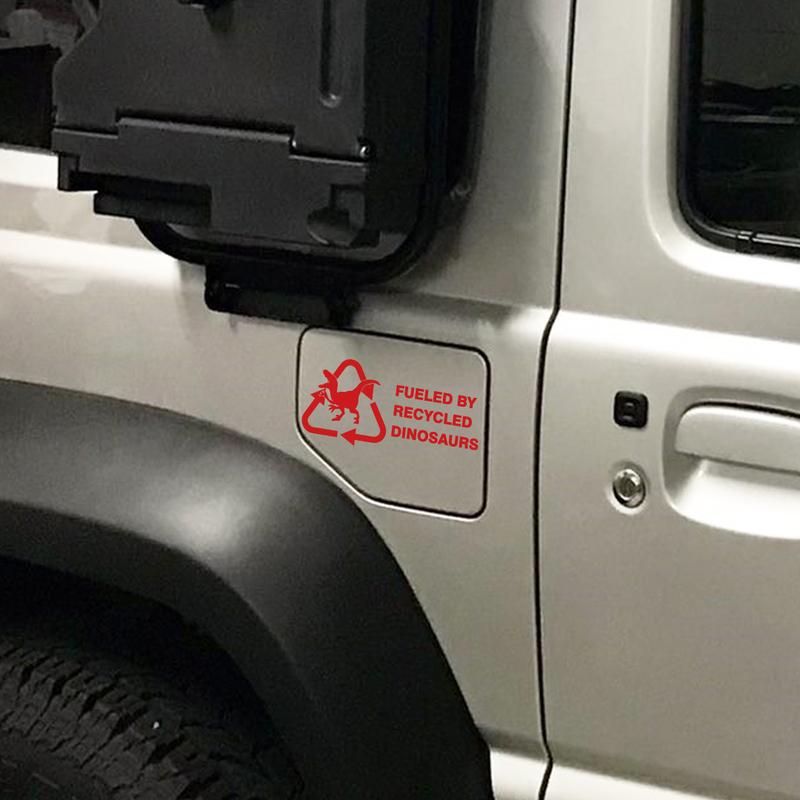 Fueled By Recycled Dinosaur Vinyl Decal Sticker, Car hobby, Window Decal, Truck Decal custom made