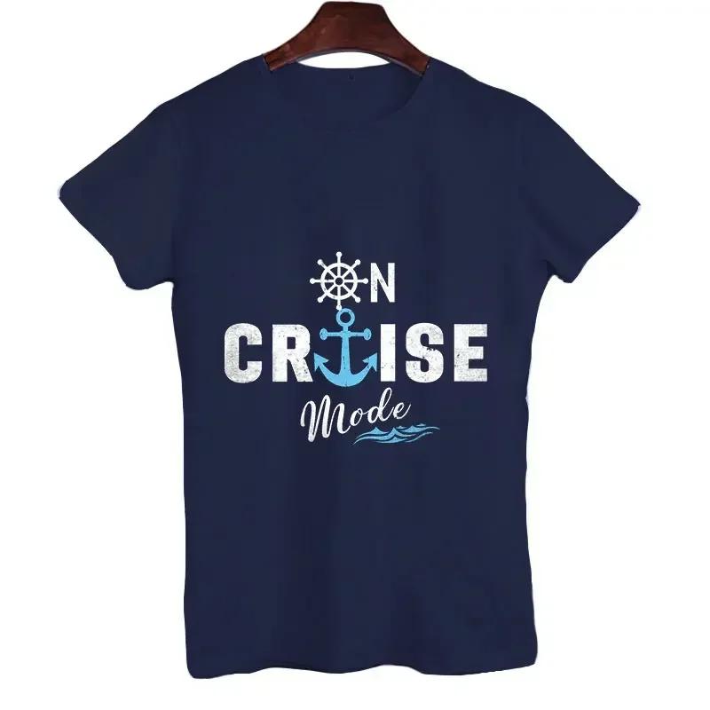 Men's T-shirt Top On Cruise Mode Print Short Sleeve Streetwear Men Tshirt Casual Tops Summer Vacation Clothing Male Tshirt Tees