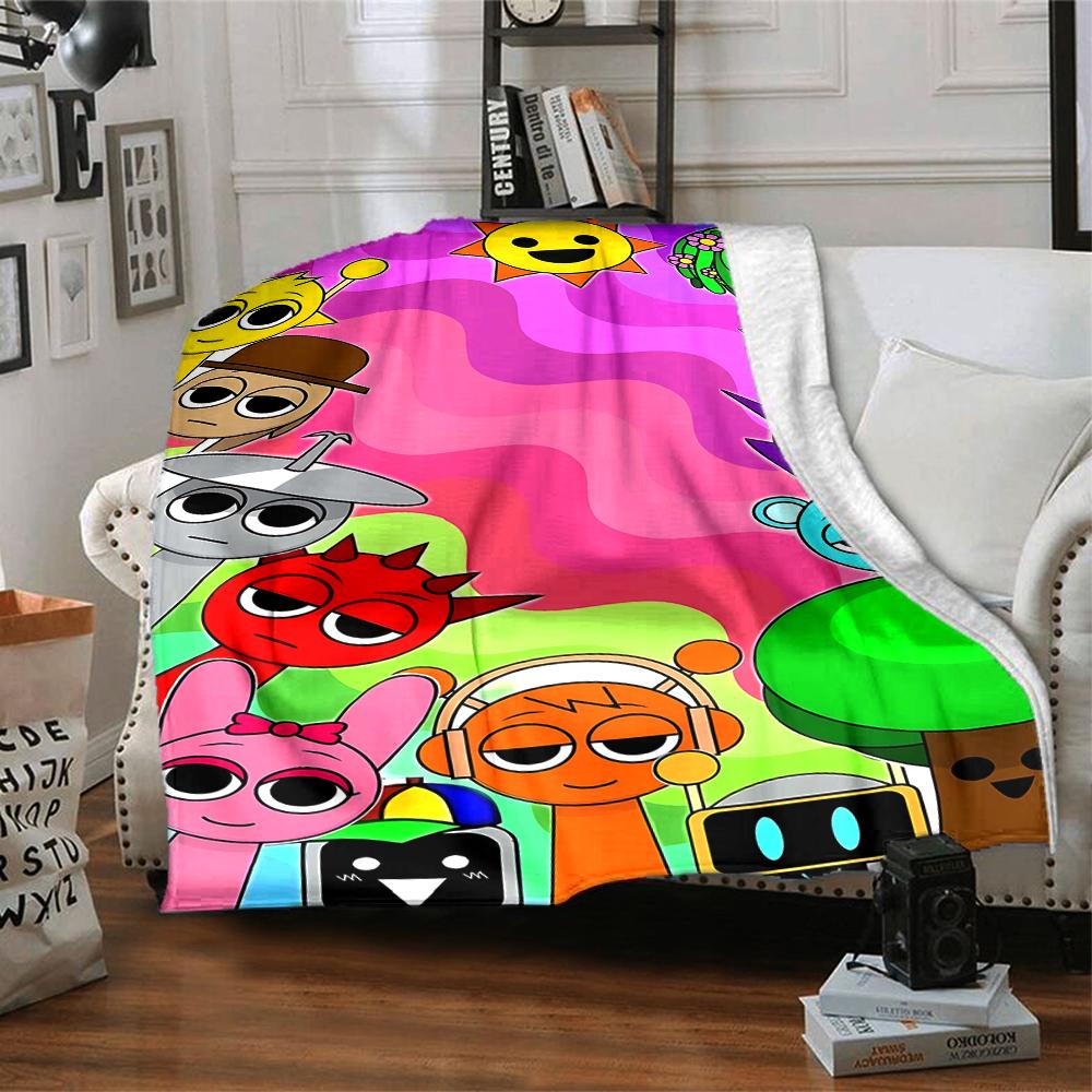 1pc SPRUNKI9 Blanket, Gift, for Men and Women, Soft Blanket, Good for Sofa Bed Couch Travel, Lightweight Flannel Blanket