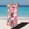 Shugo Chara Anime Beach Towel, Hinamori Amu Girl Full Pink Children Shower Travel Towels, Bathroom Cartoon, Cute Room Decor Bath