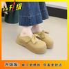 2025 new bag head half slippers women's summer wear thick bottom heightening French gentle bow women's half slippers