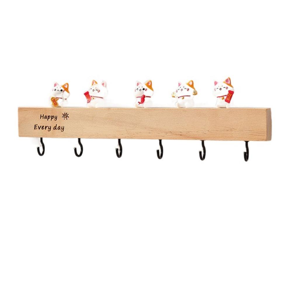 Creative Wooden Key Rack with Cute ornament Clothes Coat Hooks Door Hooks Hanger  Home