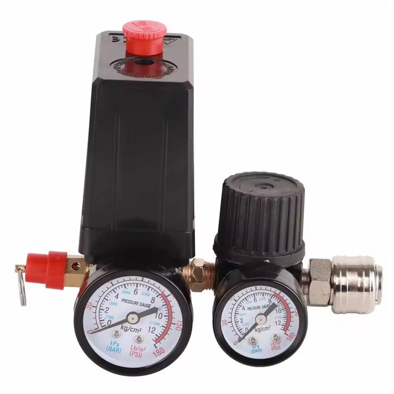 A95I-Pressure Control Switch Regulator Valve 90-120PSI 1/4In 4 Holes Controller Air Compressor Valve Air Compressor