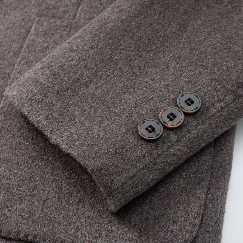 DAISHU Men's Detachable Down Liner Wool Blend Overcoat