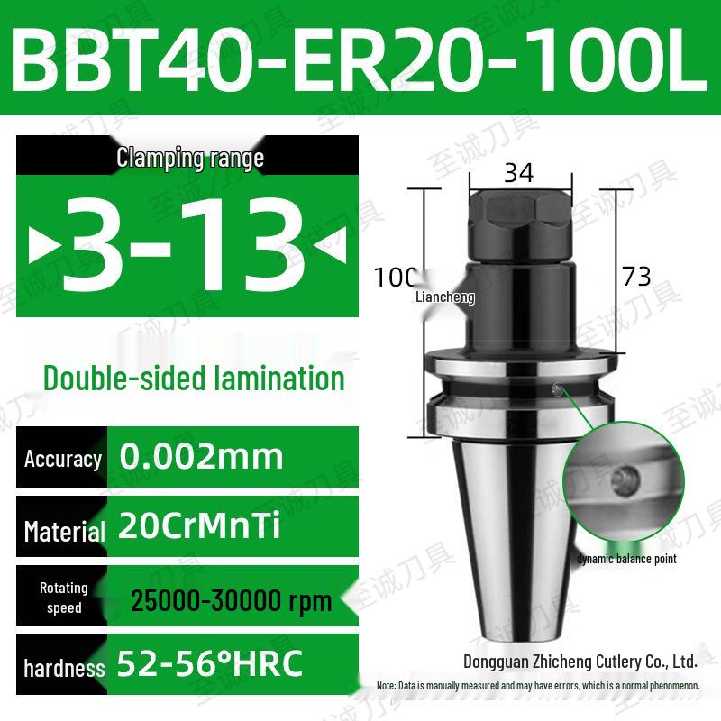 CNC-Hochgeschwindigkeits-Doppelseitiger BBT30/40/50-ER20/25/32 Werkzeughalter mit Dynamischer Auswuchtung
