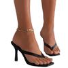 Women's Solid Color High-Heeled Flip-Flop Sandals