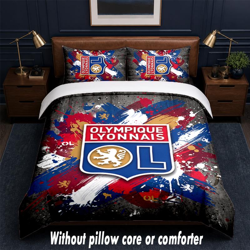 Lyon FC Design Bed Bedding Set 1 Duvet Cover + 2 Pillowcases Soft Breathable Household Bed Linens