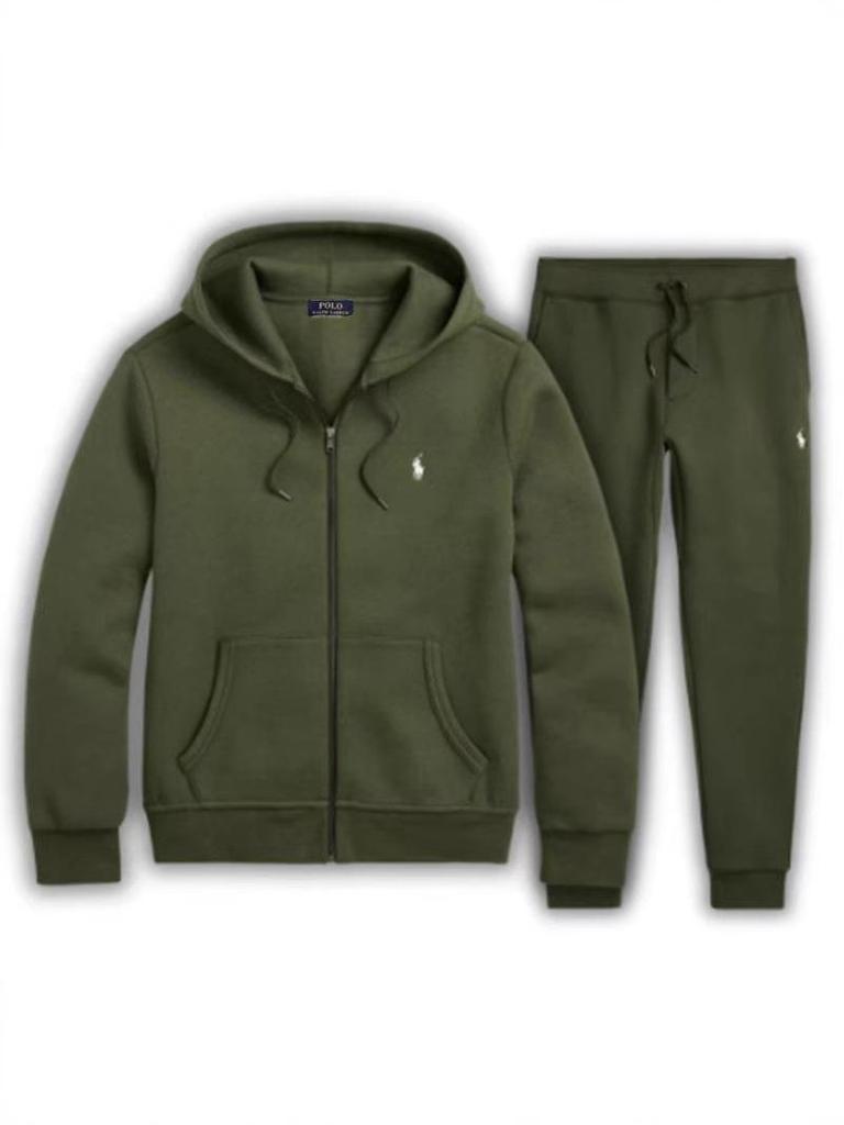 Ensemble Sweat à Capuche et Pantalon de Jogging pour Homme 2025 Brodé Petit Cheval RL Fermeture Éclair, Style Décontracté Printemps/Automne