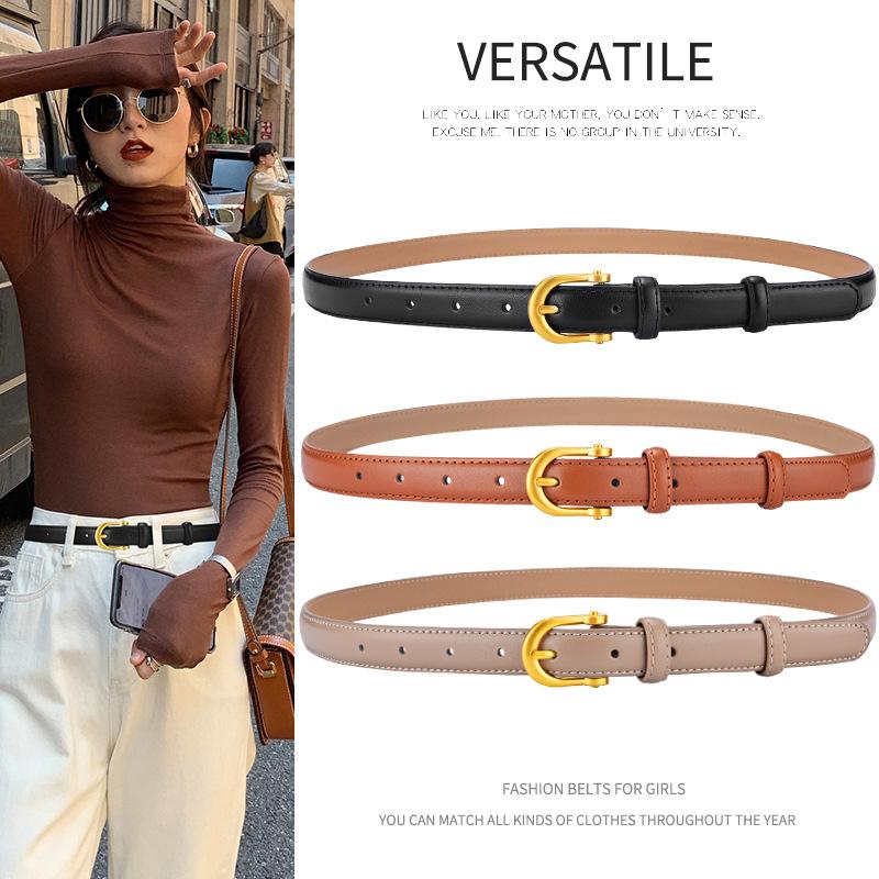 Korean New Versatile Women's Belt Trendy Jacket Belt for Women Simple Balm Waist Belt Genuine Leather Decorative Belt