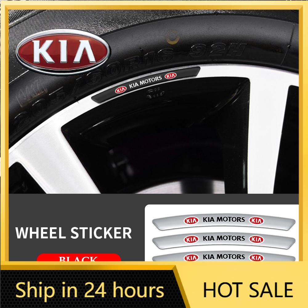 2026 Hot Car Sticker 4pcs Aluminum Car Badges Wheels Rims Sticker Auto Accessories For KIA Ceed Sportage Rio 3 Proceed K5 Sedona