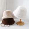 Winter Women'S Bucket Hat Plush Faux Fur Thickened Warm Fisherman Cap  New